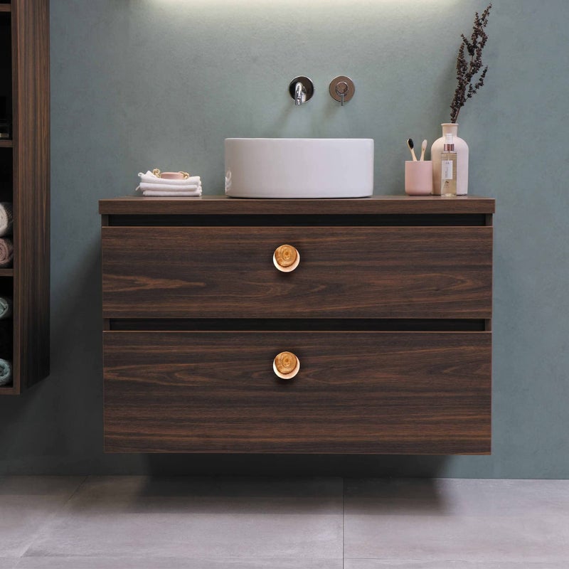 Perilla Home Set of 6 Wooden Knobs for Cabinet & Drawers Decorative Knobs for Home Kitchen Cabinet Hardware Cupboard Glass Door Dresser Wardrobe and Drawer Pulls (Style 1) - Image 2